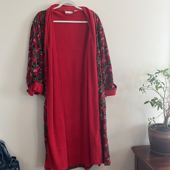 Victoria’s Secret Gold Label Bathrobe Dressing Gown Tulip Floral valentines 80s - Picture 6 of 8